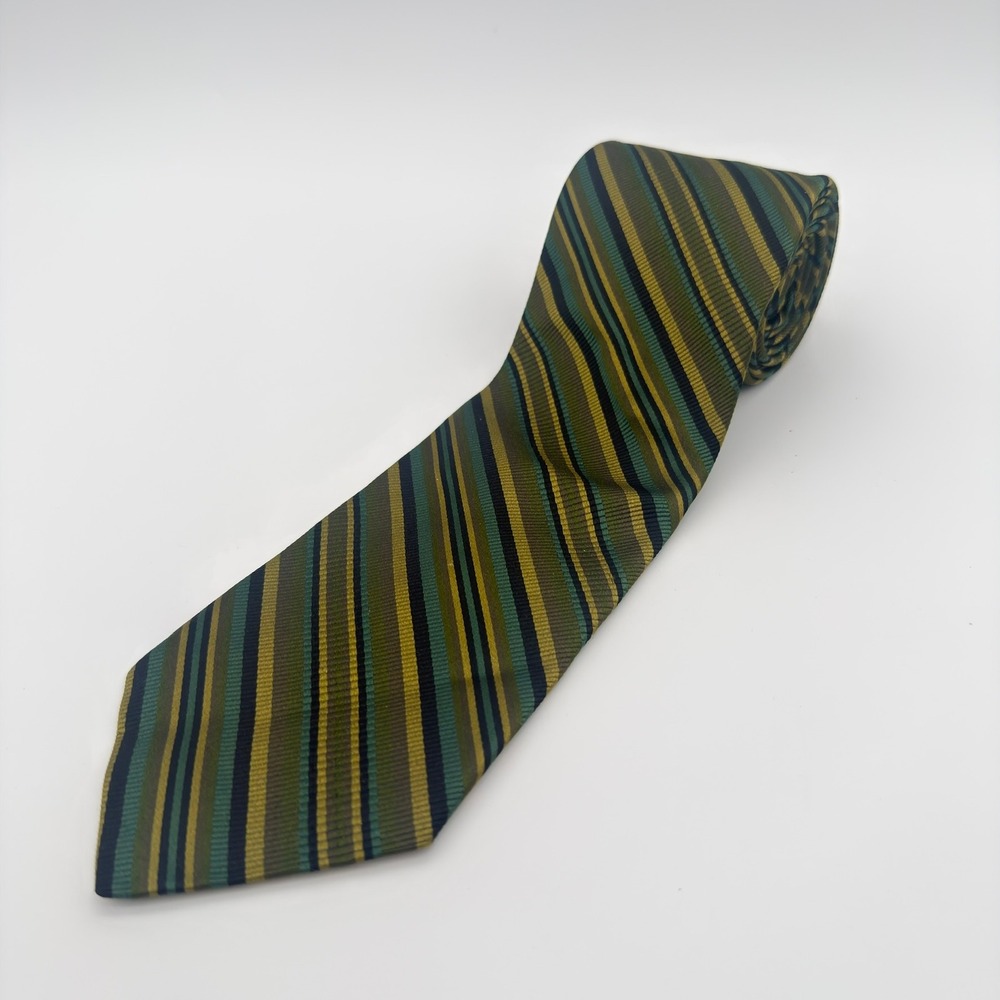 Robert Talbott Best of Class Extra Long Silk Tie 67" x 4" Green Stripe USA